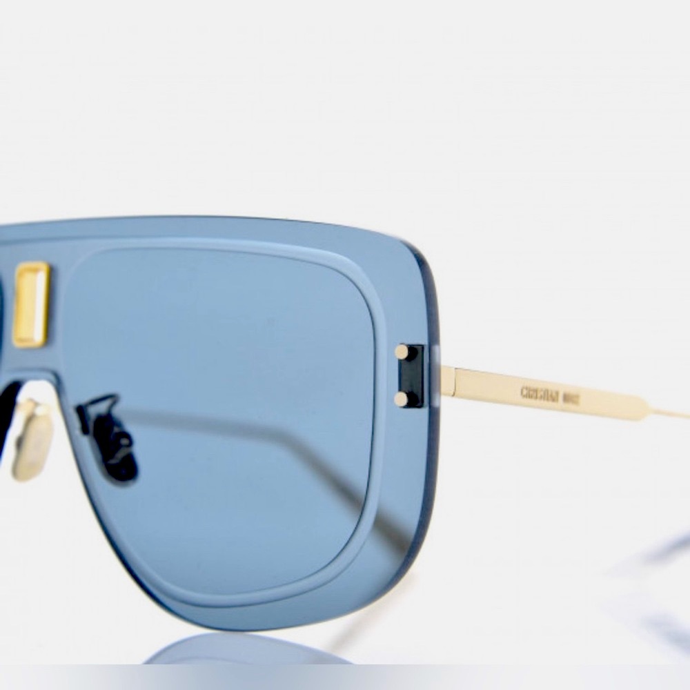 💯AUTH NEW ULTRADIOR MU Christian Dior Sunglasses & Case oversized Blue Gold - Picture 5 of 16